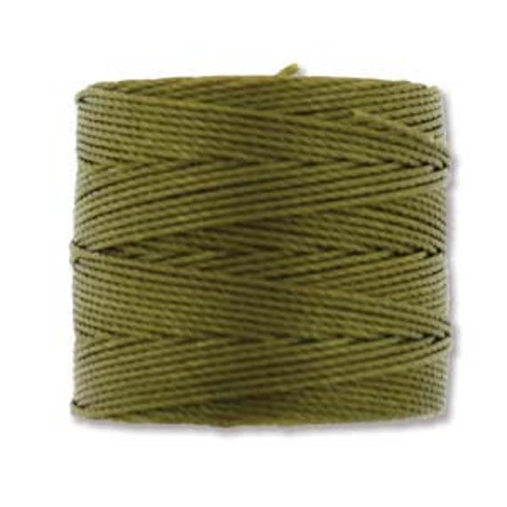 Golden Olive Tex 210 S Lon Beading Cord, 77 yard spool C Lon Beading Cord, Nylon Beading Cord