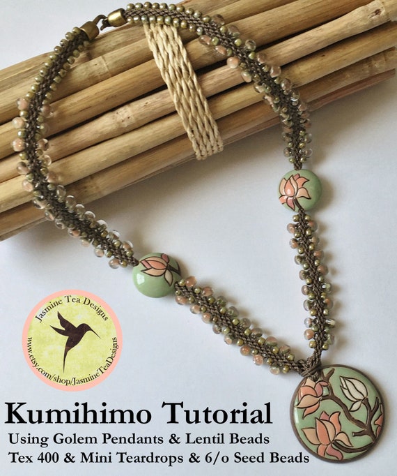 PDF Kumihimo Pattern, Magnolia Partially Beaded Kumihimo Necklace Tutorial, Tutorial Only, Instant Download