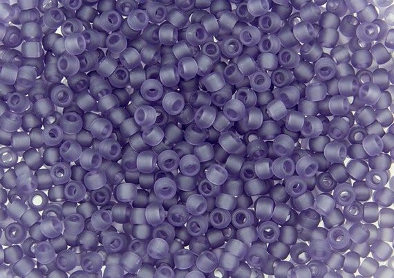 TOHO Size 6/o Round Seed Beads, Transparent Frosted Sugar, Color Number 19F, 20 to 21 grams per 5 Inch Tube