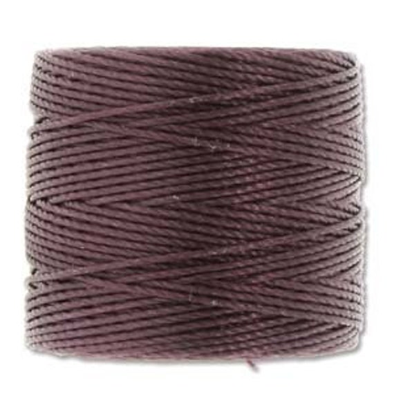 Eggplant Tex 210 S Lon Beading Cord, 77 yard spool C Lon Beading Cord, Nylon Beading Cord