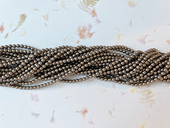 Latte Shiny 4mm Glass Pearls, 120 Pearls Per Strand, Used In Under the Boardwalk Kumihimo Necklace