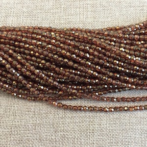 Luster Rose Gold Topaz Czech Fire Polish Beads (4mm, 50/Strand)