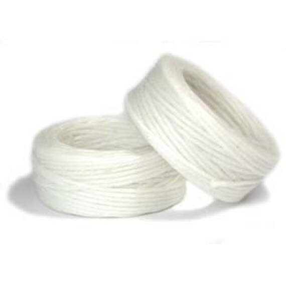 White Waxed Linen Cord, 10 yards, 4 Ply Wax Cord, Made in Taiwan