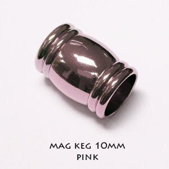 10mm Pink Magnetic End Cap Clasp, 10mm Pink Cord End Clasp, 10mm Kumihimo Closures