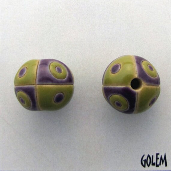 Spacer Beads Light Wine Glazed Round Beads Golem Beads Set Of Two Beads Large Hole Beads For Kumihimo