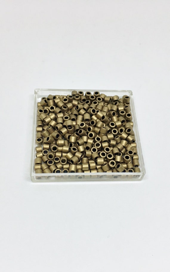 Miyuki Matte Metallic Dark Bronze Treasure Beads, Cylinder 8/o Delica Beads, Miyuki Color DBL-0322, 3 Inch Tube