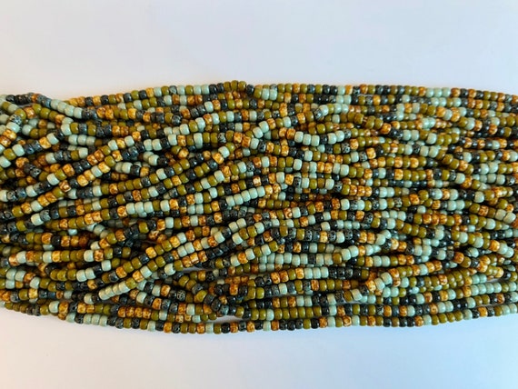 6/o Aged Bonsai Mix, Czech Glass Seed Beads, 4mm Bonsai Seed Beads, 20 Inch Strand, Approximately 150 Per Strand, 13 Grams