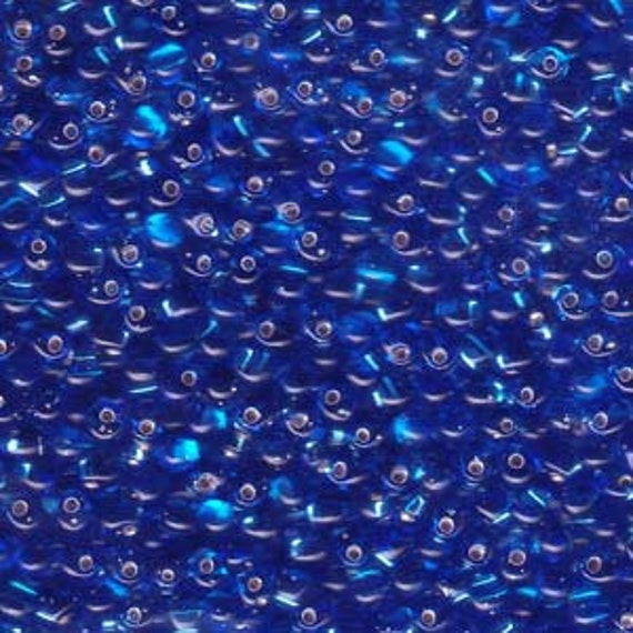 Miyuki Drop Beads, 3.4mm Transparent Silver Lined Sapphire Blue, 25g tubes