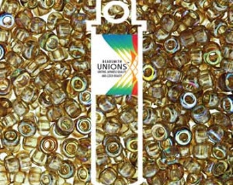 Miyuki 11/o Crystal Brown Rainbow Seed Beads, Size 11 Unions Round Seed Beads, 5 Inch Tubed, 24 Grams