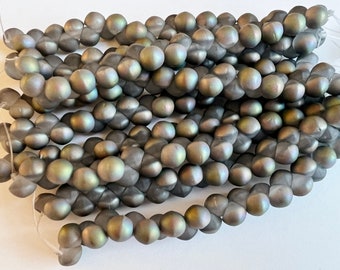 Phantom Matte, 7x7mm Mushroom Beads, 30 Beads Per Strand, Great Edge Beads For Kumihimo