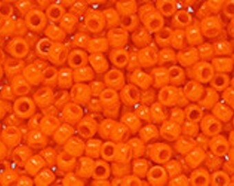 TOHO Orange, Size 8 Round Seed Beads, Color 50A/c, Orange, 8 to 9 gram tubes