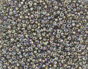 TOHO 3mm Gold Lined Rainbow Black Diamond Magatama Beads, Toho Color 999, 2.5 Inch Tube, 8 to 9 Grams