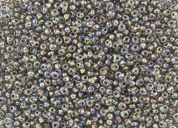 TOHO 3mm Gold Lined Rainbow Black Diamond Magatama Beads, Toho Color 999, 2.5 Inch Tube, 8 to 9 Grams