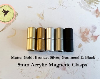 5mm Acrylic Magnetic End Cap Clasp, Acrylic Magnetic Clasp, Five Finishes To Chose From, Glue-In Magnetic Clasps