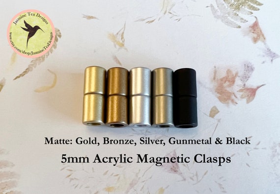 5mm Acrylic Magnetic End Cap Clasp, Acrylic Magnetic Clasp, Five Finishes To Chose From, Glue-In Magnetic Clasps