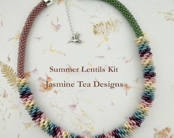Summer Lentils, Beaded Kumihimo Necklace Kit
