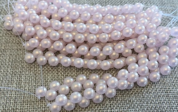 Sueded Gold Rosaline, 6mm Top Drilled Round Beads, 25 Beads Per Strand