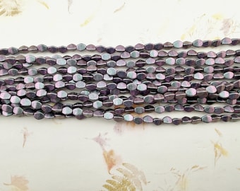 Orchid Aqua Polychrome Pinch Beads, 5x3mm, Kumihimo Jewelry Making (50 Beads)