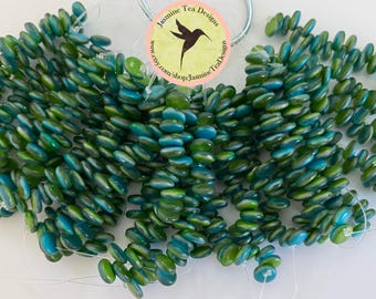 Matte Laguna Celestial Lentil Beads: 6mm Top Drilled, 25 Pieces