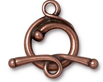 Renaissance Copper Toggle Clasp 2 Piece Set, TierraCast Toggle Clasp Set
