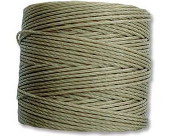 Khaki Tex 210 S Lon Beading Cord, 77 yard spool C Lon Beading Cord, Nylon Beading Cord