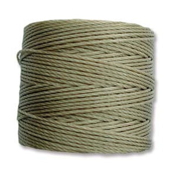 Khaki Tex 210 S Lon Beading Cord, 77 yard spool C Lon Beading Cord, Nylon Beading Cord