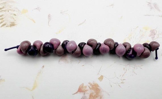 Purple Majesty Unicorne Boro Teardrops, 25 Beads per Strand,  3 Shades of Opaque Purples Teardrop Beads