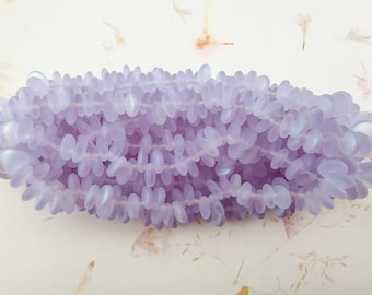 6mm, Alexandrite Lentil Beads, Matte AB, 50 Pieces,  Single Hole, Top Drilled