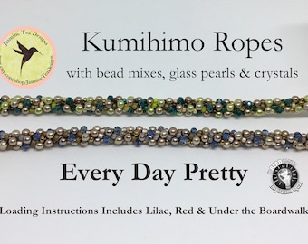 PDF Kumhimo Pattern, Every Day Pretty Beaded Kumihimo Necklace Loading Instructions, Kumihimo Textured Ropes, Instant Download