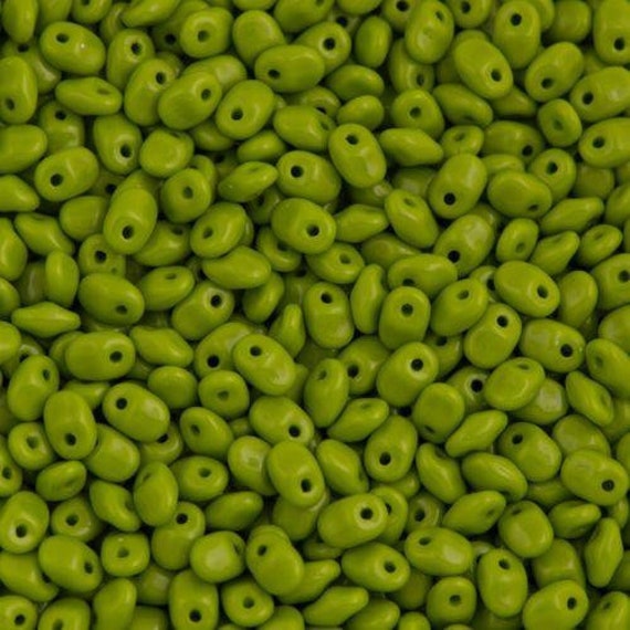 Matubo SuperUno Opaque Olive Beads, 2.5x5mm SuperUno Beads, 17 Grams, 3 Inch Tube