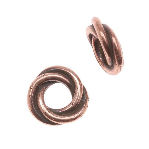 Antique Copper 8mm Twisted Spacer, TierraCast Spacer Beads, Copper Plated Pewter
