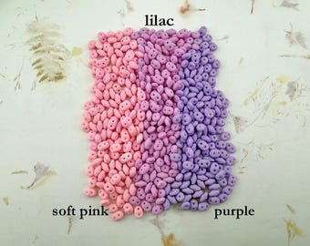 Czech SuperDuo® Bondeli Colors, Matte Purple, Lilac and Pink, 2-Hole Bead