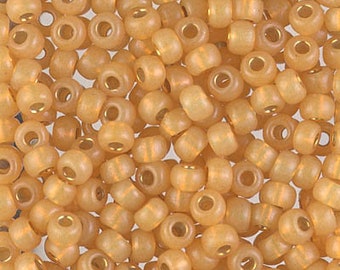 Miyuki Size 6 Seed Beads, DuraCoat Silver Lined Golen Flax , Color Number 4231, 5 Inch Tube About 22g
