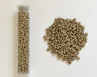 Khaki Swirl Luster, Peanut Beads, 2x4mm Peanut Beads, Matsuno Peanut Beads, 15 grams, Tubed Peanut Beads