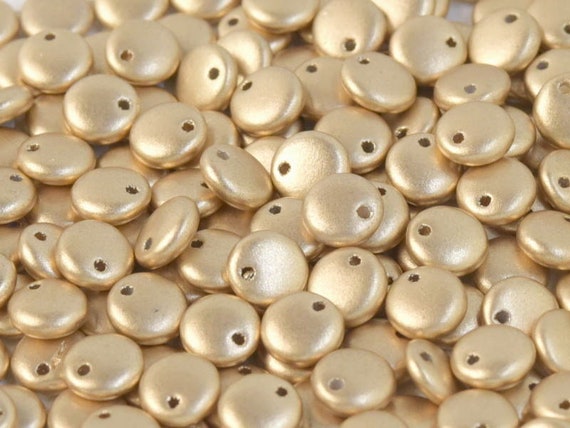 6mm Aztec Gold Lentil Beads, Single Hole Top Drilled Lentil Beads, 50 Pieces