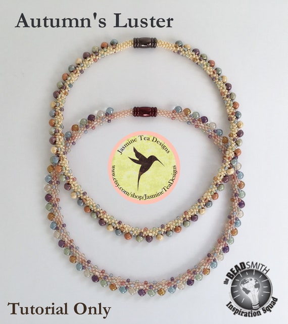 PDF Beaded Kumihimo Tutorial For Autumn's Luster Designed by Diana Miglionico Shiraishi for Jasmine Tea Designs and Facet Jewelry 2017