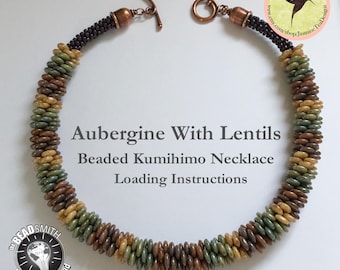 PDF: Aubergine with Lentils, Beaded Kumihimo Necklace