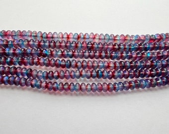 7mm Rondelle, Rainbow Celestial Etched Rondelle, Etched Rainbow Rondelle, 50 Beads Per Strand