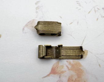 Bracelet Fold Over Clasps, Antique Brass Fold Over Clasp, 13x6.5mm Closed, Fold Over Clasps