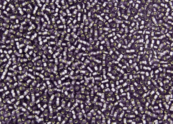 TOHO Size 11 Tanzanite, Silver Lined, Frosted Size 11/o Seed Beads, Toho Round Seed Beads, Color 39F, 3 Inch Tubed