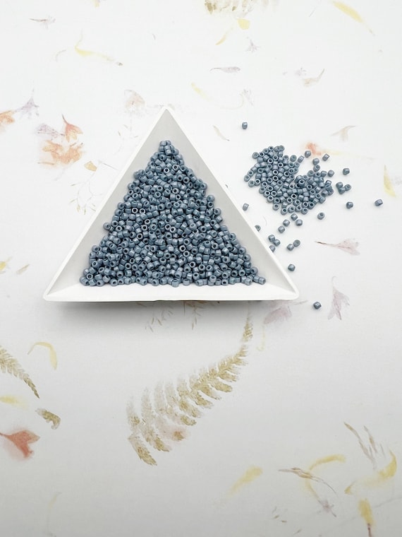 Chalk Blue Luster, Matubo Size 10 Cylinder Seed Beads, Tubed, 14 Grams, Matubo Czech Beads, Cylinder Size 10