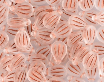 Preciosa Engraved Pips, Crystal Matte Capri, 9x14mm, Package of 5 Pieces