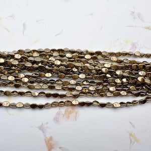 Pinch Beads, Bronze, 5x3mm Pinch Beads, 50 Pinch Beads Per Strand