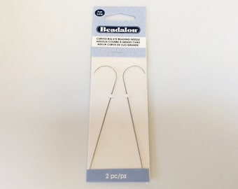Curved Big Eye Beading Needles, 2 Needles Per Pack, 3.5 Inches