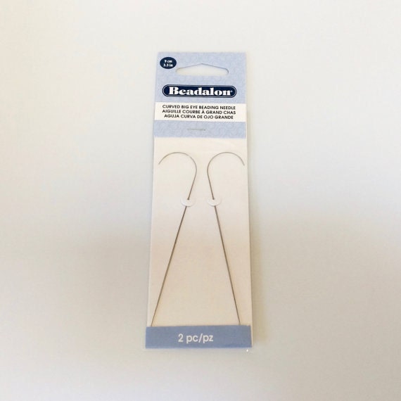 Curved Big Eye Beading Needles, 2 Needles Per Pack, 3.5 Inches