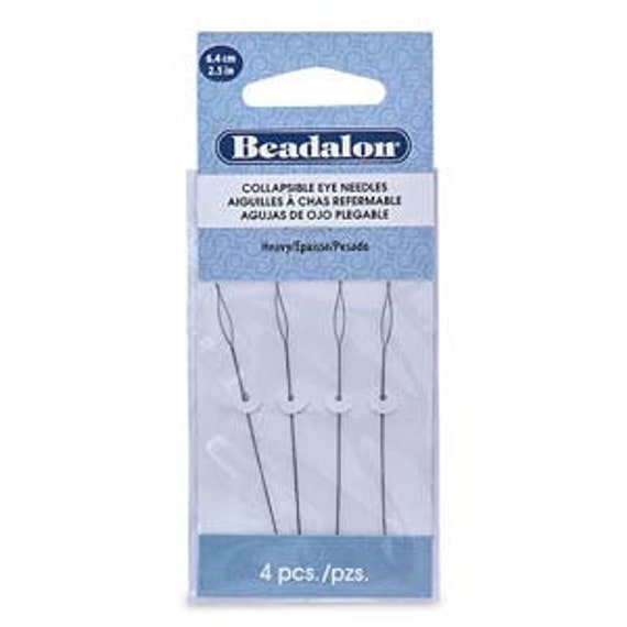 Beadalon HEAVY Collapsible 2.5 Inch Eye Needles, 4 Heavy Needles Per Pack