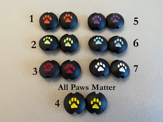 All Paws Matter, Pet and Paw LOVE, Paw Stamped Beads, Black Clay, Please Select Color, Sold As A Single Bead