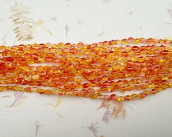 Dual Coated, Fuchsia Lemon Pinch Bead, Specialty Beads  (5x3mm, 50/Strand)