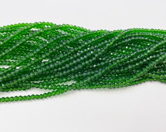 Emerald Green, 4mm Crystal Rondelle, 140 High Quality Chinese Crystals Per Strand
