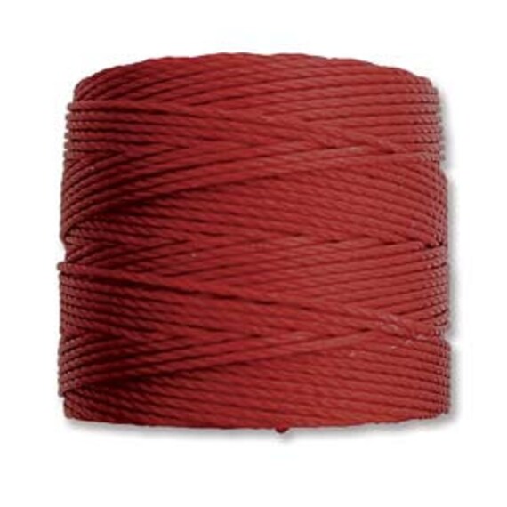 Dark Red Tex 210 S Lon Beading Cord, 77 yard spool C Lon Beading Cord, Nylon Beading Cord